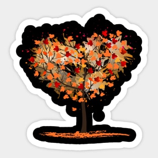 Autumn Tree Shedding Leaves Sticker